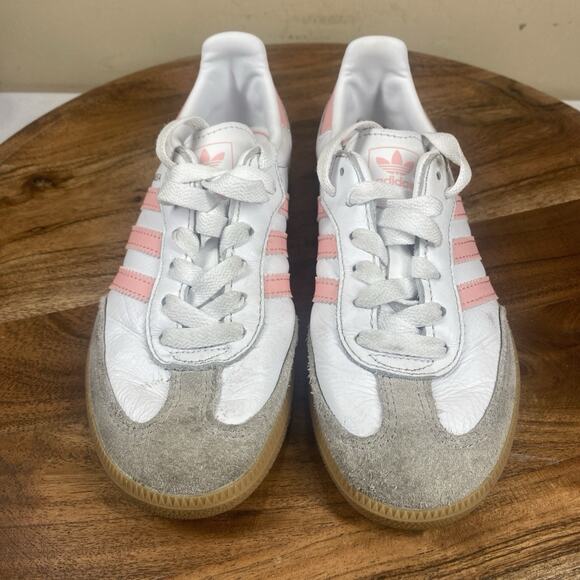 Adidas Samba Girls Kids Toddler White Pink Gum Size 1Y Shoes Sneakers - Picture 4 of 9
